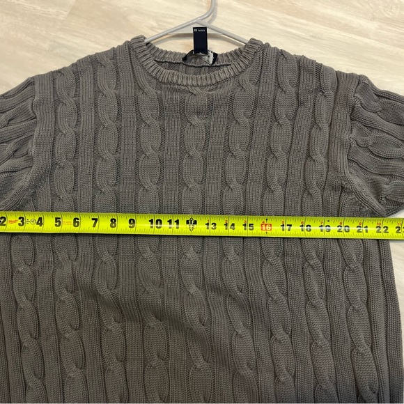 Gray Cable Knit Men's Sweater - Picture 8 of 8